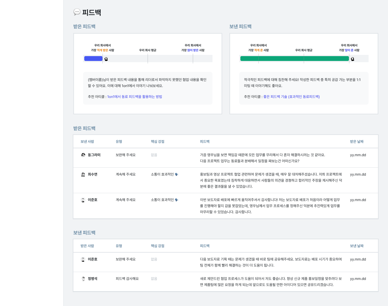 [클랩의 원온원/피드백 운영 예시]